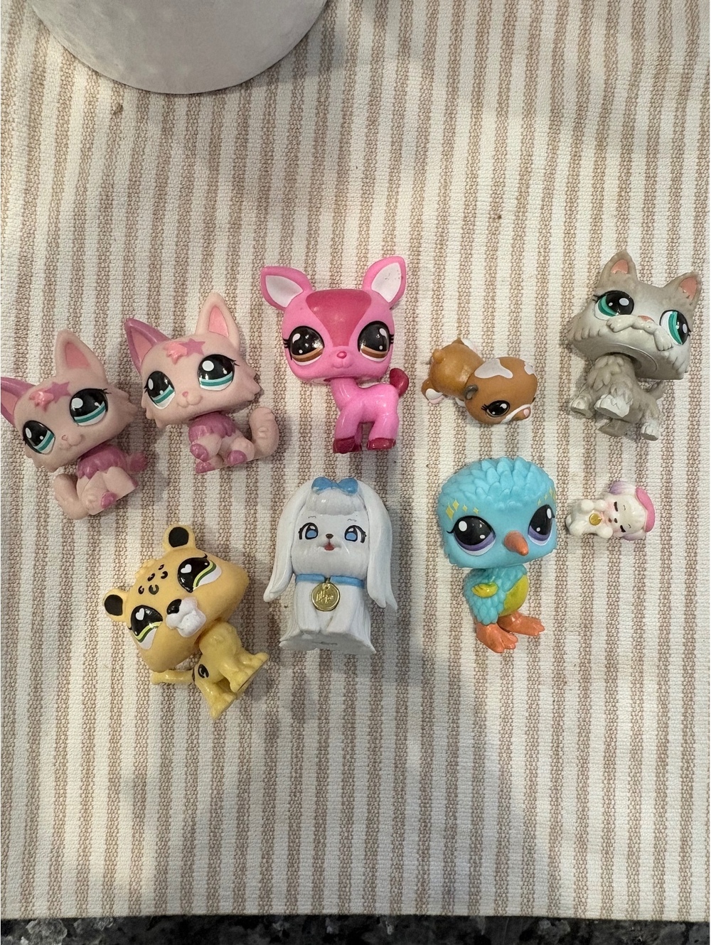 Littlest Pet Shop LPS Figure Lot of 9 Cats Dog Deer Bird Hamster Vintage Toys